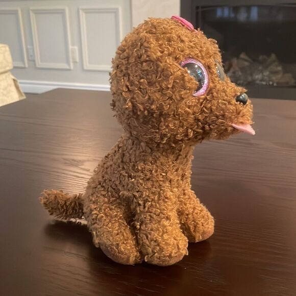 Ty Beanie Boos Maddie the Brown Dog w Pink Bow NWT 9” tall Excellent Condition - Picture 5 of 9